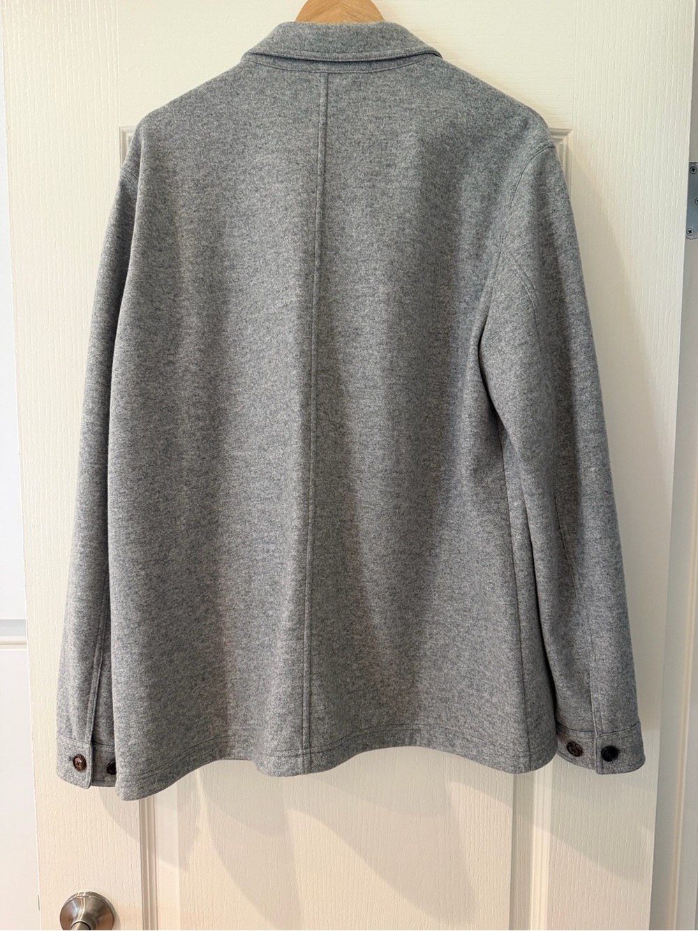 Peter Millar Crown Crafted Light Gray Button-Front Shirt Jacket 100% Cashmere - Picture 3 of 4